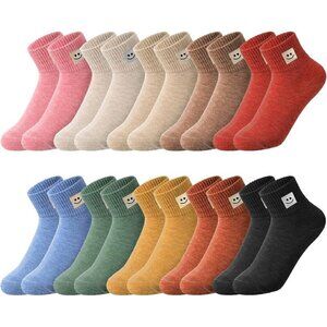 ✨ Eurzom Ankle Socks Women Cream 10 Pairs Length Cotton Aesthetic Cute Socks